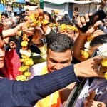 पूर्व सीएम वसुंधरा राजे का लोगों ने किया स्वागत।
