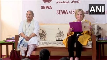 Hillary Clinton on two day visit to Gujarat said global warming poses danger to women