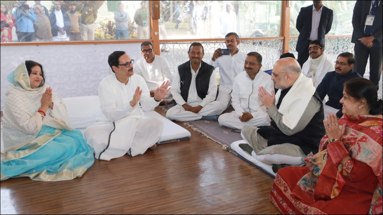 Home Minister Amit Shah visits Anukul Chandra Ashram in Deoghar Jharkhand