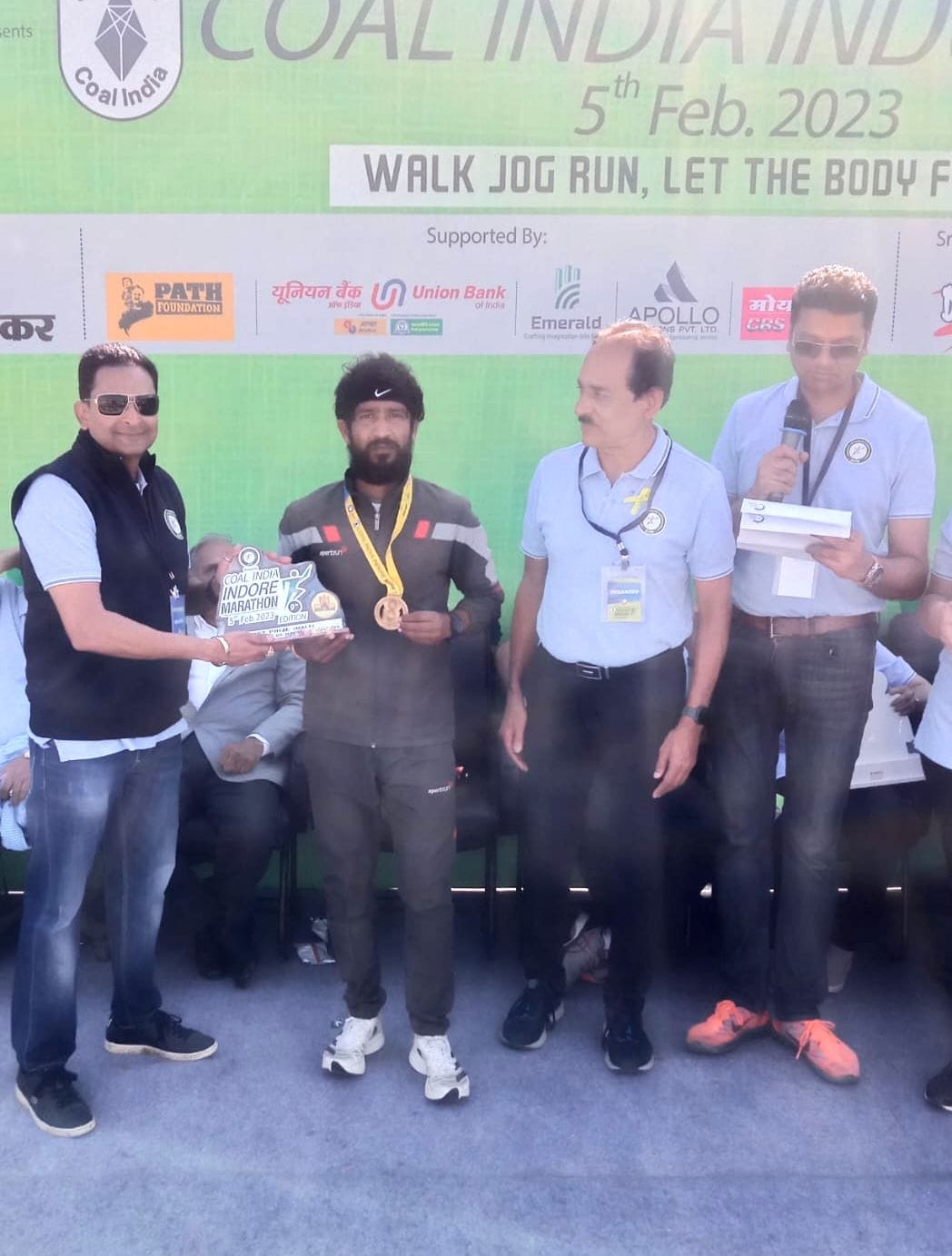Kushlendra won the half marathon in Indore