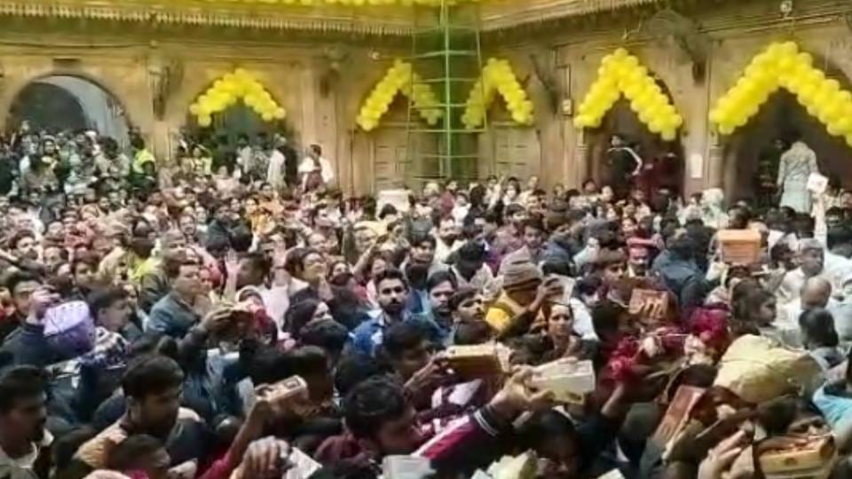 Devotees thronged Banke Bihari Temple in Vrindavan to have a darshan of deity