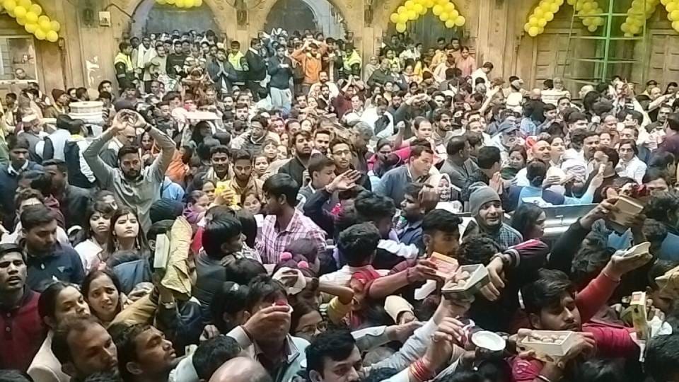Devotees thronged Banke Bihari Temple in Vrindavan to have a darshan of deity