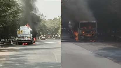 Raipur: डीजल से भरे टैंकर में लगी भीषण आग, जान बचाकर भागा ड्राइवर, कुछ ही दूरी पर था पेट्रोल पंप, फिर... मंदिर हसौद एरिया में डीजल टैंक में लगी आग