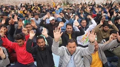 Jammu: Rehbar e Khel teachers sit in protest continues for 49th day in support of their demands