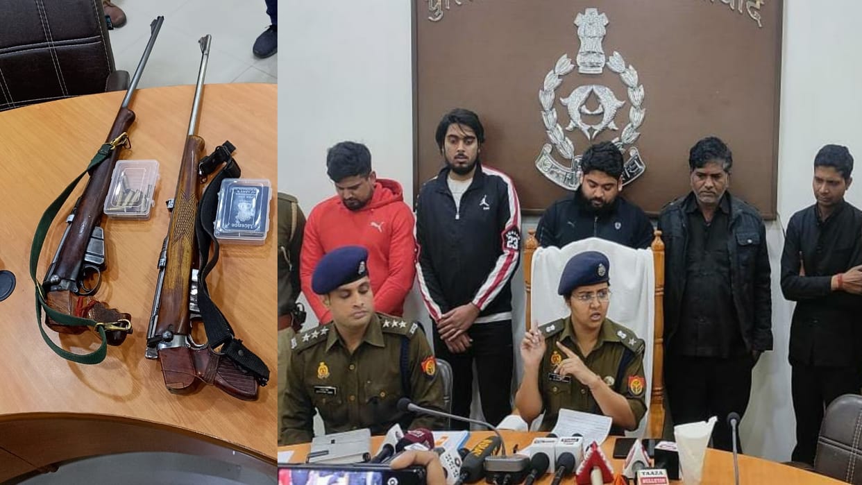 Ghaziabad talibani style reel land gym owner and four other in jail