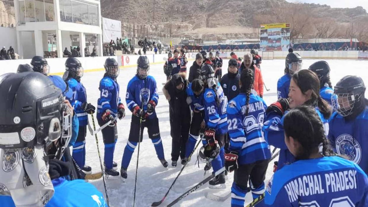 Himachal women's ice hockey team in semi-finals after defeating Haryana 3-0 National Ice Hockey Championship,