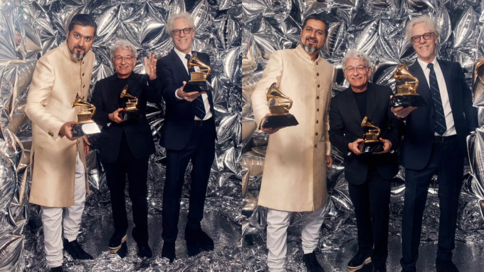 shankar mahadevan zakir hussain rakesh chaurasia Ganesh Rajagopalan ricky kej happy to receiveGrammy Award