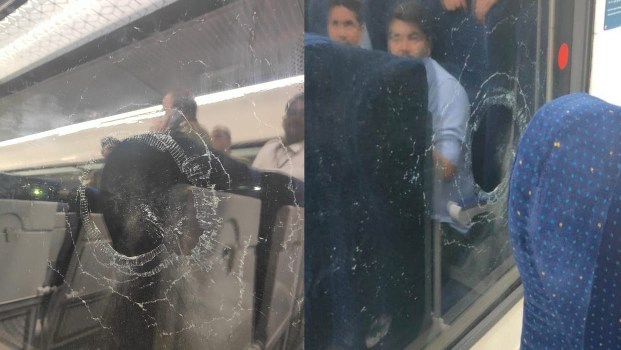 Chhattisgarh bilaspur stone pelting on vande bharat express coach window glass broken furor
