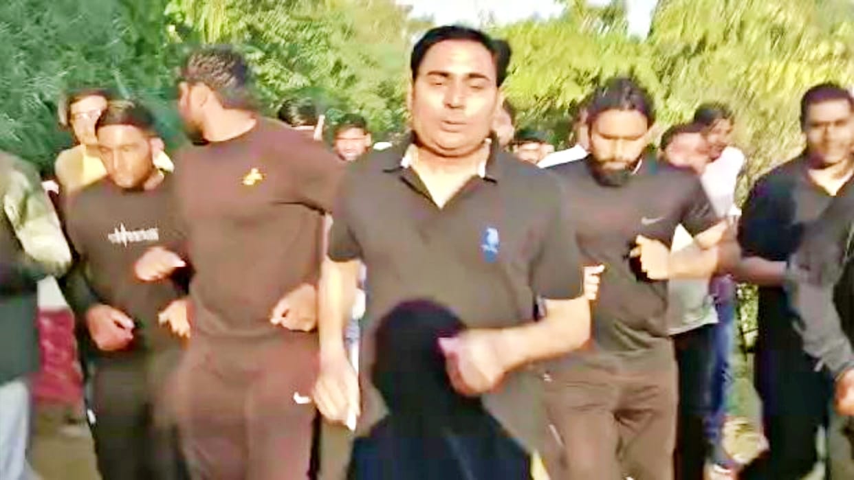 Behror MLA Baljit running in Jaipur's Central Park