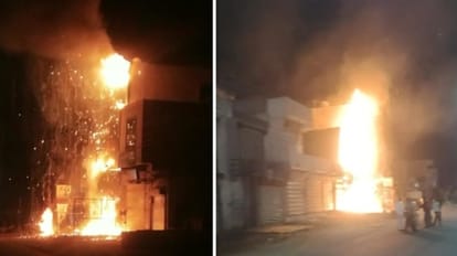 ऑटो पार्ट्स की दुकान में आग