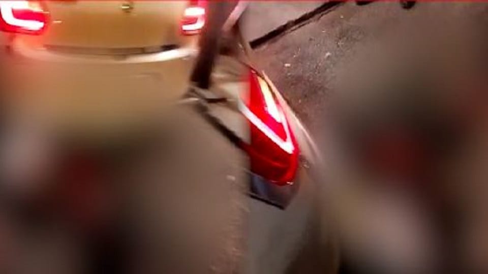 Mathura Express way Accident horrifying video car kept dragging the dead body for 12 km
