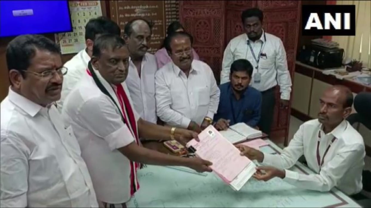Erode East By Poll aiadmks candidate ks thennarasu filed his nomination