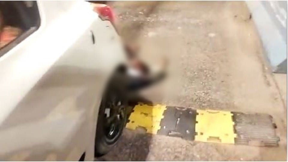 Accident on Expressway car kept dragging the dead body for 12 kms