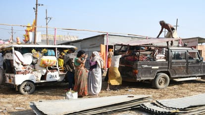 Magh Mela Trijata bath city of tents started ruined due to the of saints