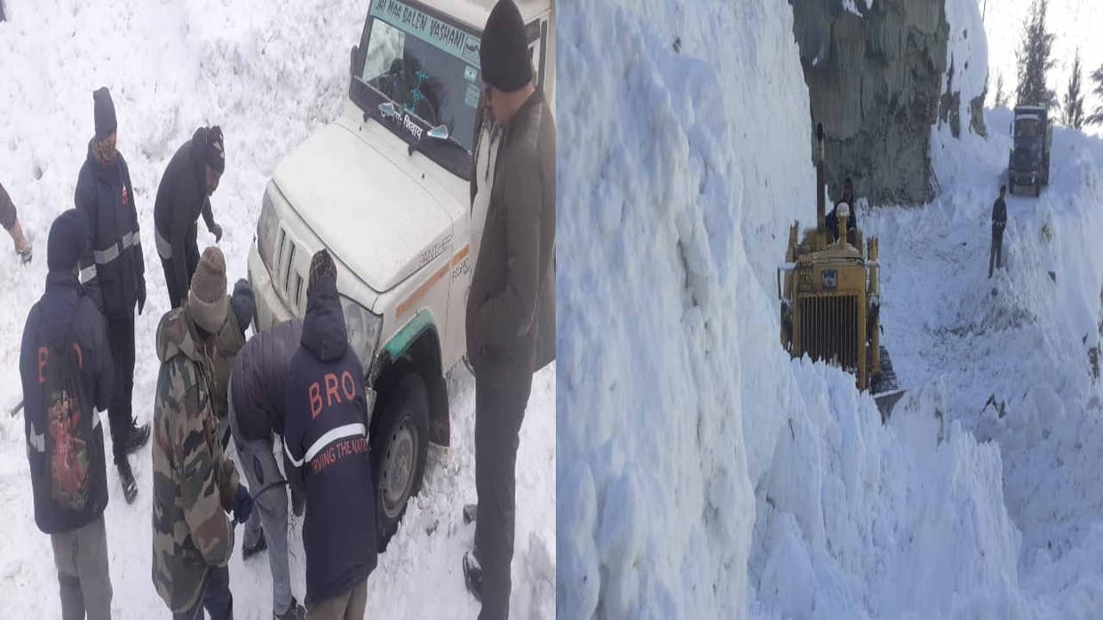 Avalanche near Rohli on Tindi-Killar road in Lahaul
