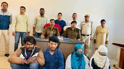 पुलिस गिरफ्त में गांजा तस्करी के आरोपी।
