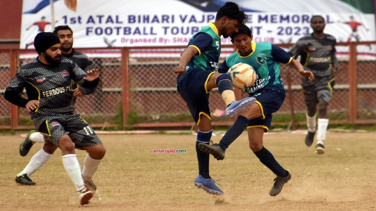 jammu Football tournament Parma with Rohit three goals then Noor two goals Baba FC won the match