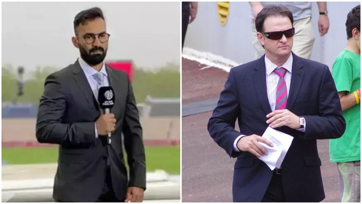 IND vs AUS: India-Australia commentators, Dinesh Karthik and Mark Waugh face to face during live commentary