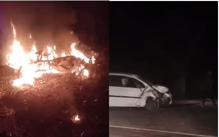 Horrific road accident in Chitrakoot, bike collided with Bolero car on the highway, two died