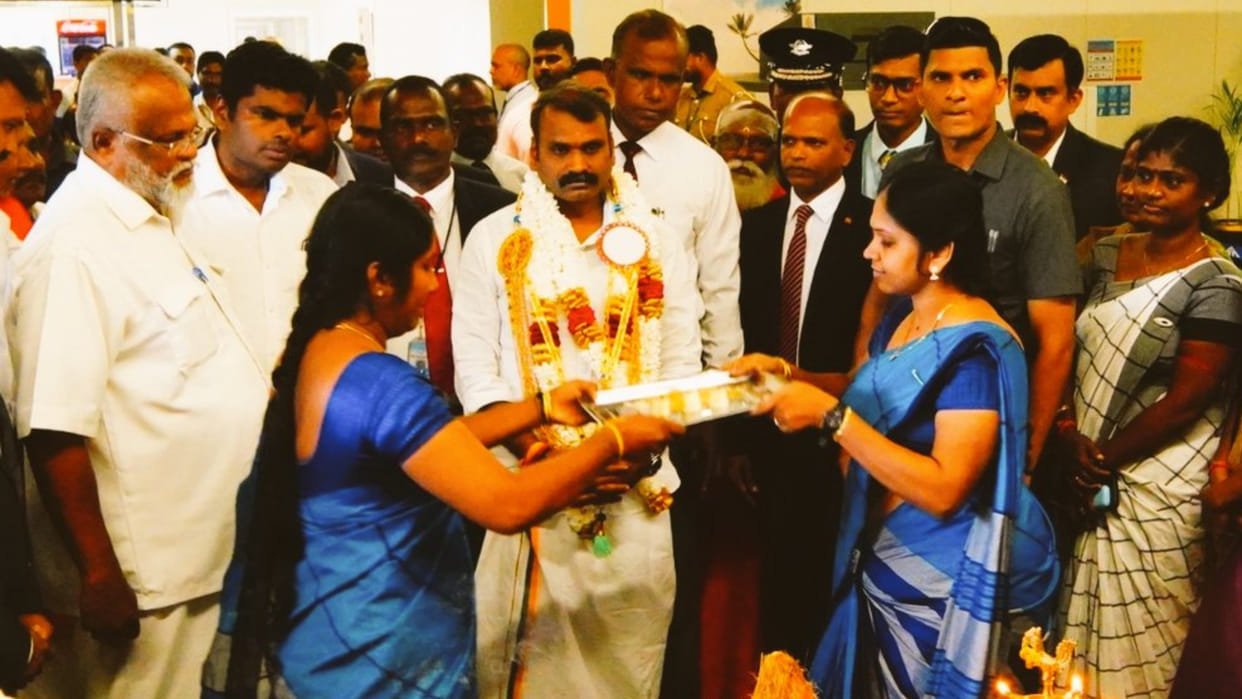 Union minister of state L Murugan arrives in Jaffna on four day visit to Sri Lanka