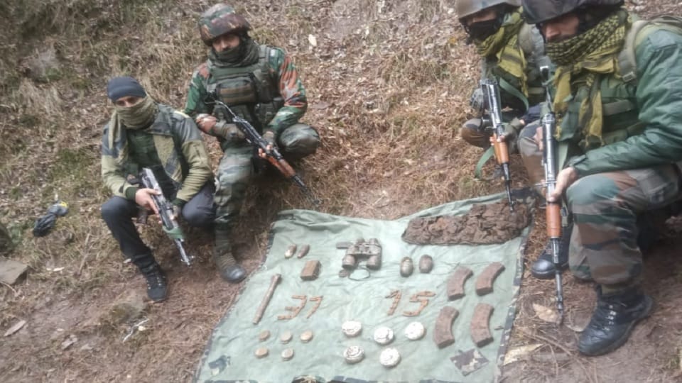 Jammu Kashmir: Weapons recovered from old terrorist hideout in Mendhar, Poonch