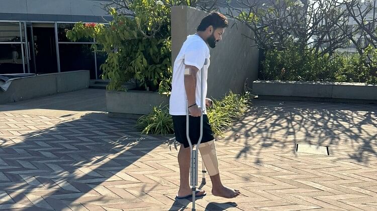 Video Watch Rishabh Pant walks on his own in major recovery breakthrough throws crutches