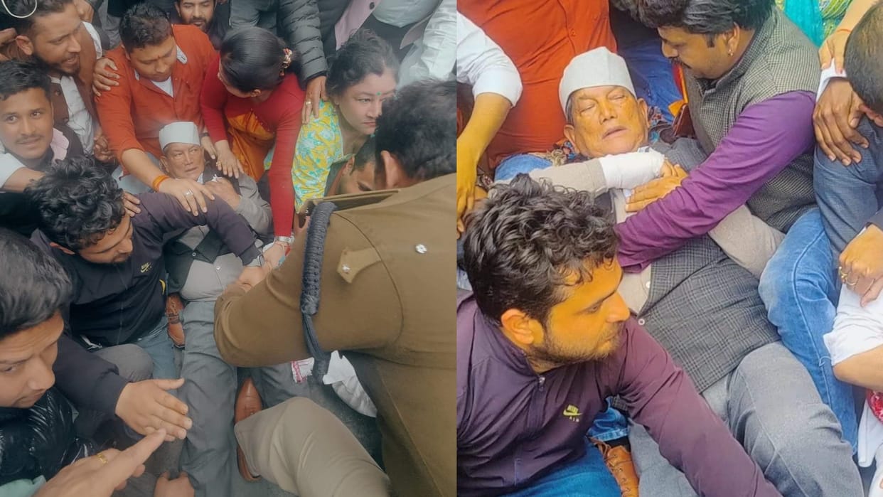 Dehradun lathicharge Protest Harish Rawat health deteriorated while sitting on dharna admitted to hospital