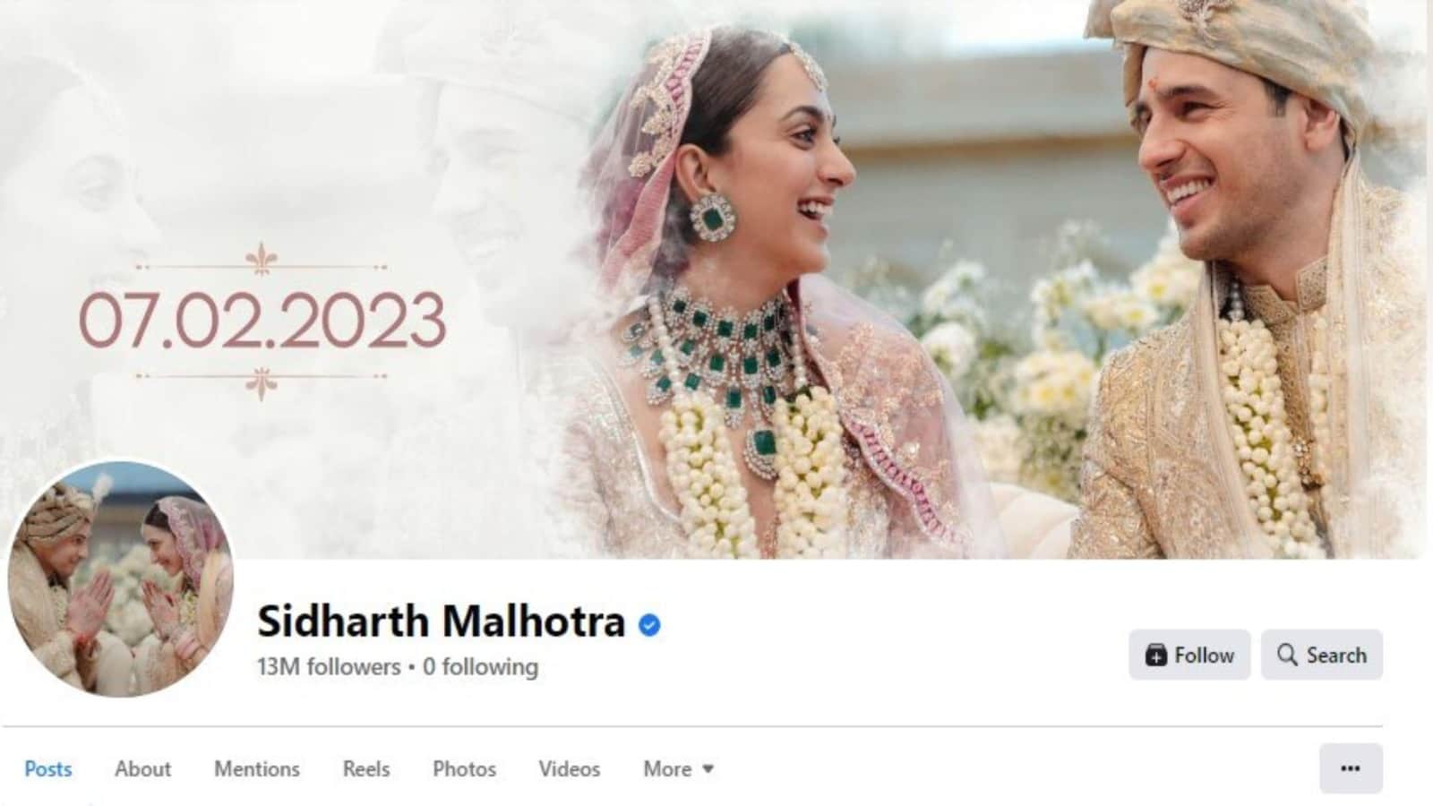 Sidharth malhotra changed DP of social media accounts after marriage with Kiara Advani posts wedding pictures
