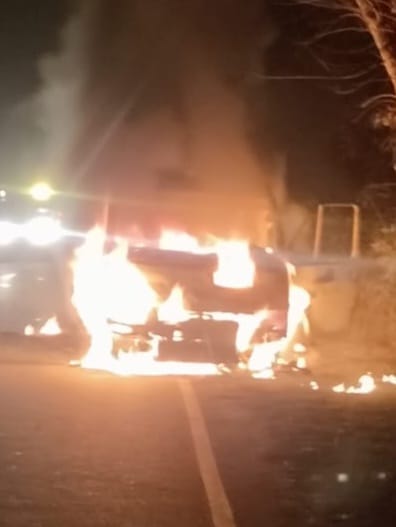 Ambulance started burning in no time