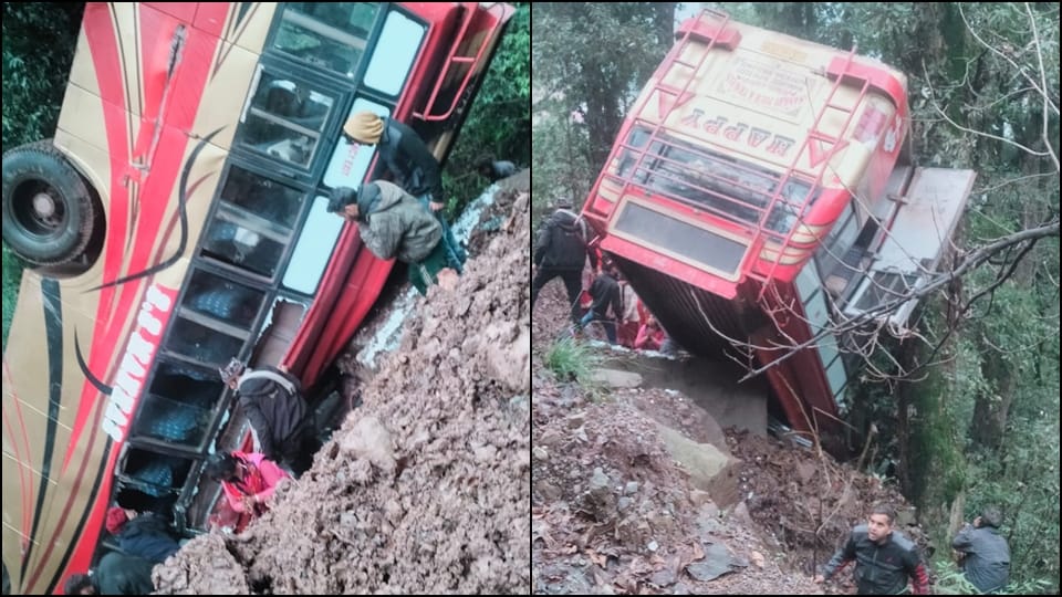 Jammu Kashmir: Uncontrolled bus overturned on road in Udhampur