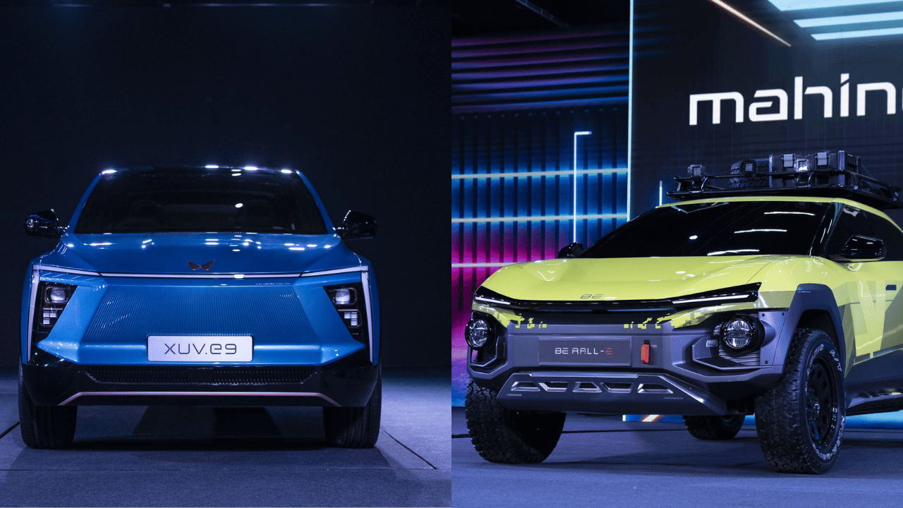 mahindra showcased worlds fastest electric car pininfarina battista and two electric suv BE 05 and xuv e9