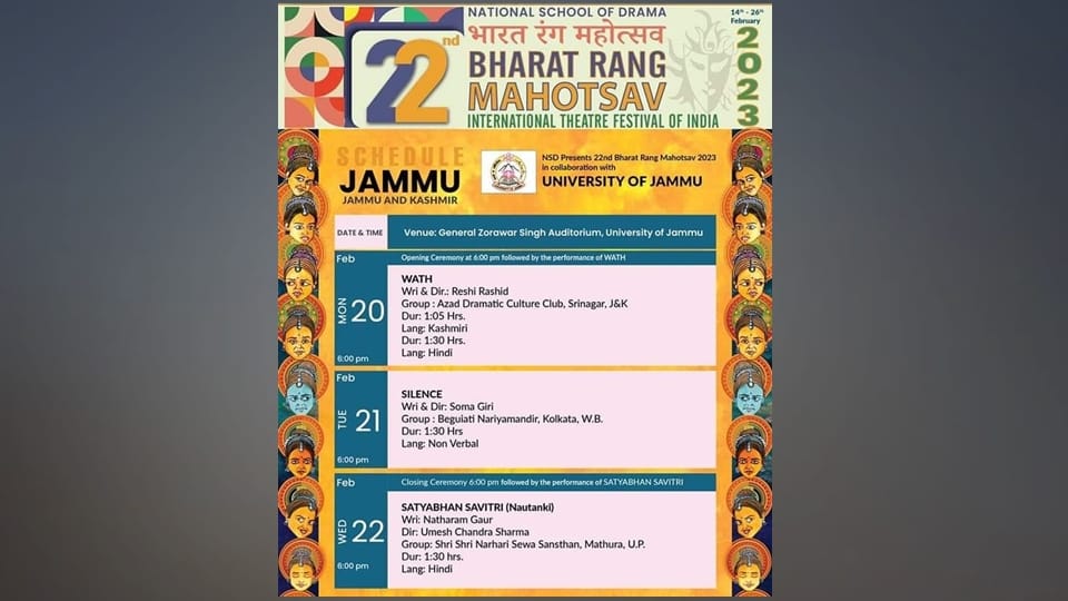 theater festival: Bharat Rang International Festival to start in Jammu Kashmir from February 20
