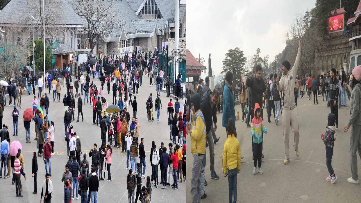Shimla city buzzing with tourists on Valentine's weekend, advance booking of hotel rooms
