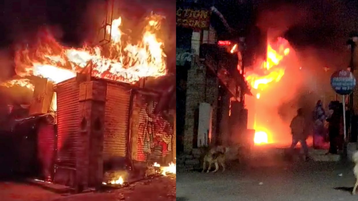 Fierce fire in Nainital Mallital market fire broke out in three shops Uttarakhand news in hindi