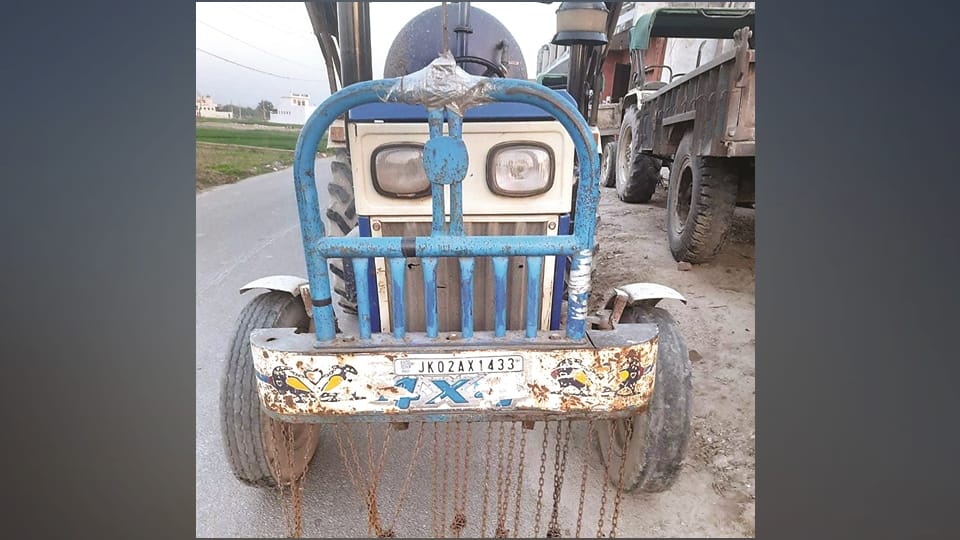 jammu rs pura accident Two year old child along with grandmother died after being hit by a tractor