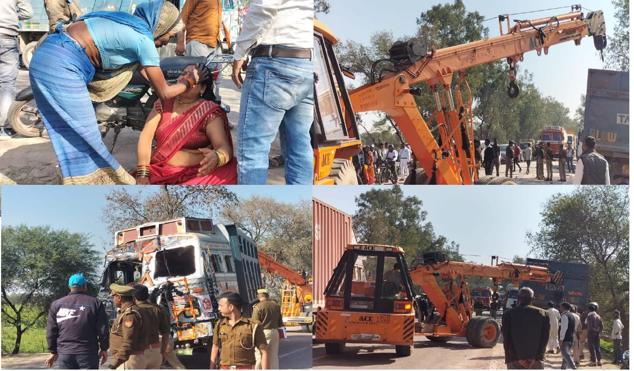 Horrific road accident in Hamirpur, collision between dumper and car, painful death of two people