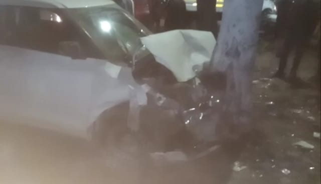 High Speeding car hit bike rider in Korba