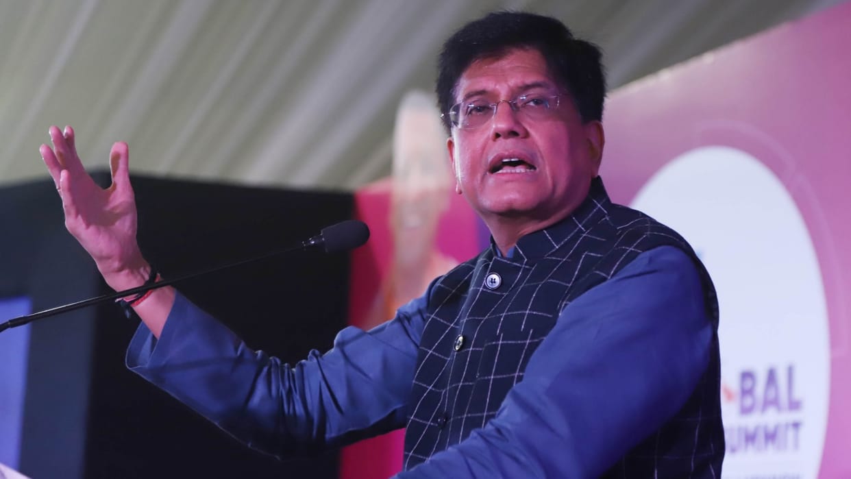 Union Minister Piyush Goal addressed UP Global Investors meet in Lucknow.