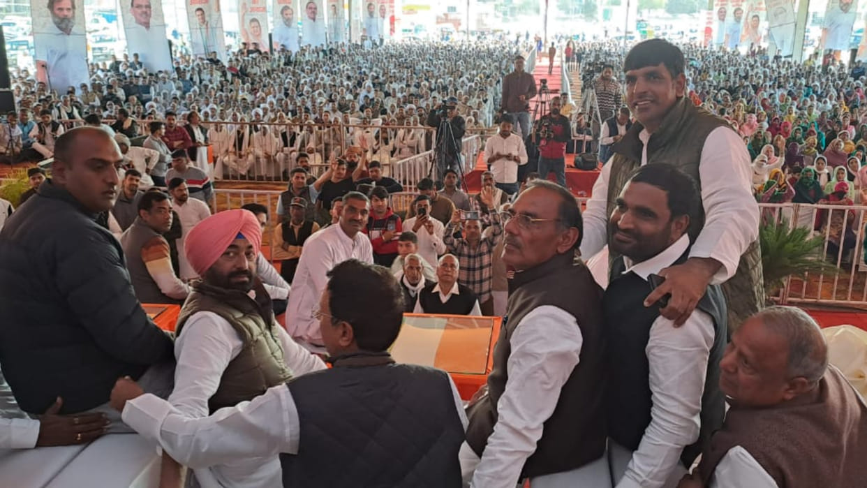 Congress organized Kisan Majdoor bachao rally in Narnaund of Haryana