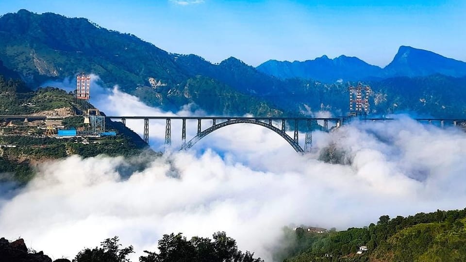 Union Railways Minister Ashwini Vaishnav inspected world highest railway bridge chenab reasi