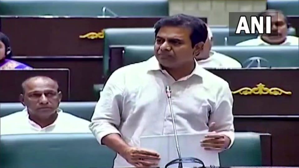 KT Rama Rao said in Assembly We speak about laying foundation stones whereas they speak about digging graves