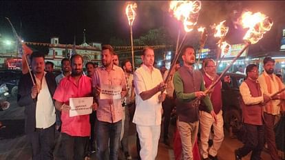 भाजपा की मशाल यात्रा: भूपेश सरकार के खिलाफ नारेबाजी, टारगेट किलिंग का लगाया आरोप भाजपा की मशाल यात्रा