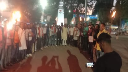 BJP Mashal Yatr Slogans raised against Bhupesh Sarkar