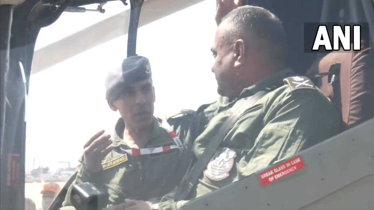 Aero India Bengaluru Indian Army chief General Manoj Pande flew in Light Combat Helicopter