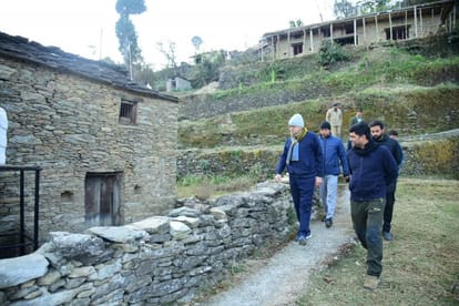 CM Dhami Pauri Visit did meditation and yoga went on morning walk met the village people Uttarakhand news