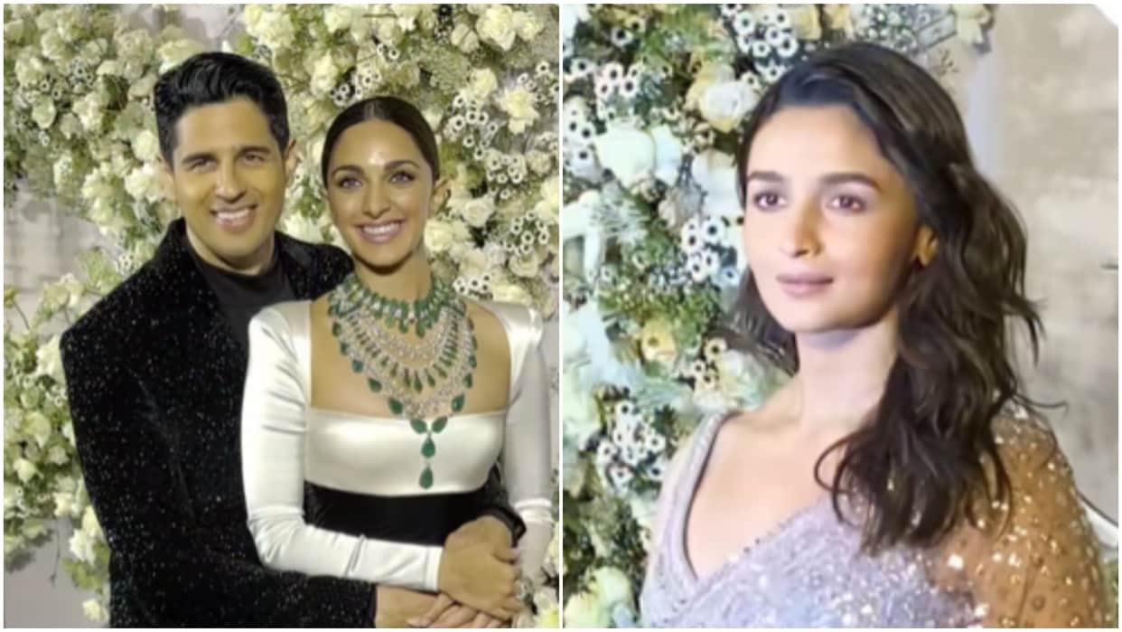 Sidharth Kiara Reception Alia Bhatt attends ex-boyfriend wedding party netizens said she look lost unhappy