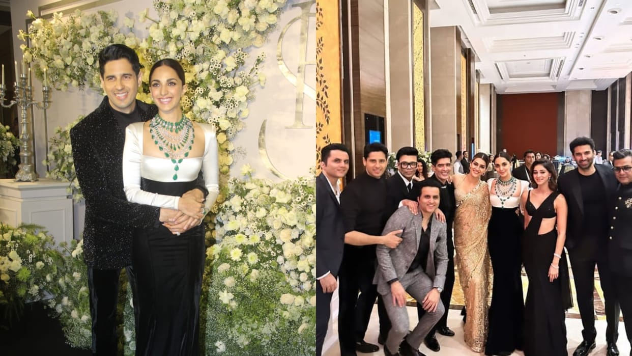 Sid Kiara Wedding Reception Ananya Pandey Aditya Roy Kapoor rumoured couple Came Together In matching Outfit