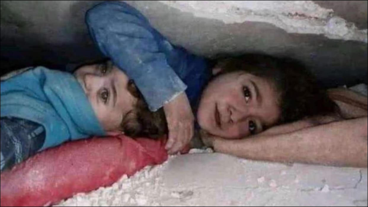 Turkey earthquake story A Girl Trapped Under Collapsed building Debris Man Unsure of What to Do