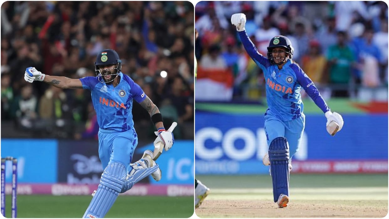 ICC Compares Virat Kohli and Jemimah rodrigues Match Winning knock against Pakistan in T20 WC