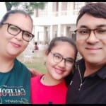 बेटी के साथ विन्नी और मंगेश।